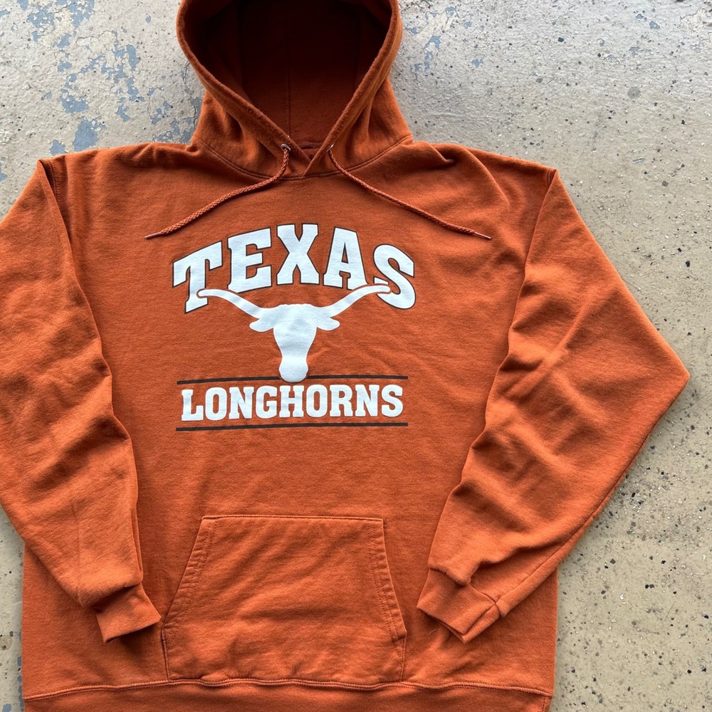 Texas Longhorns Hanes Hoodie Burnt Orange Mens XL NCAA Sweatshirt Graphic Logo